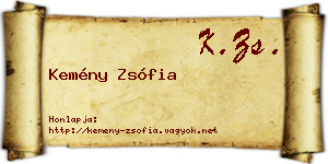 Kemény Zsófia névjegykártya