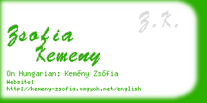zsofia kemeny business card